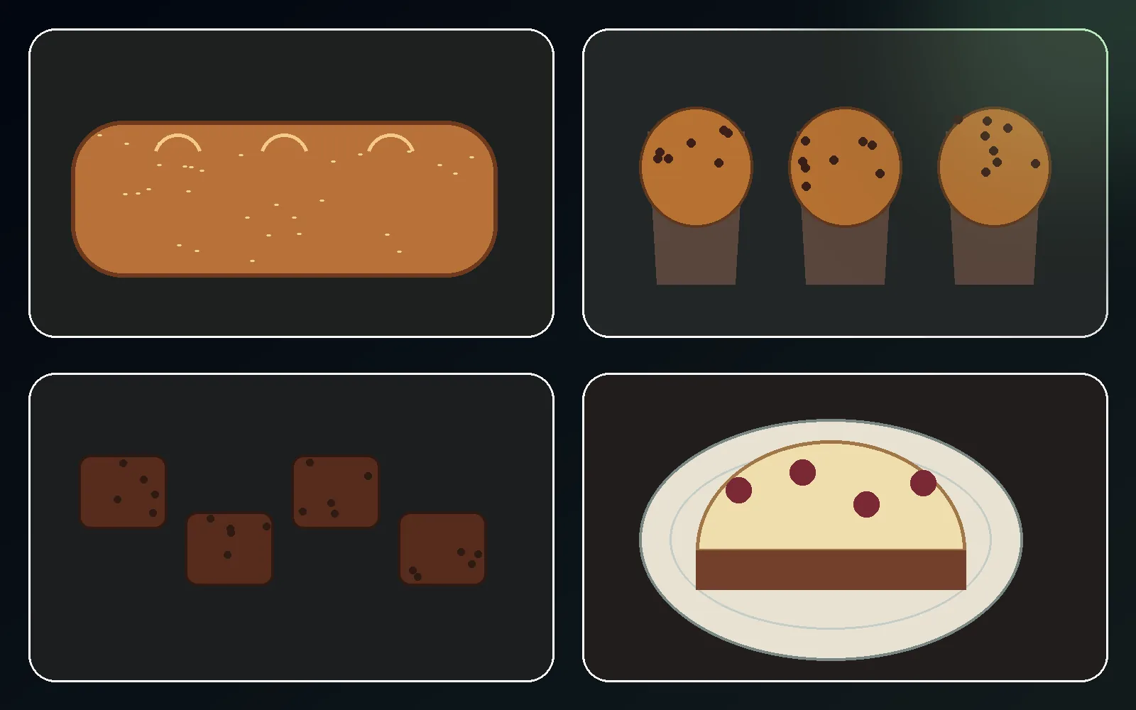 Collage of keto bread, muffins, cookies and desserts