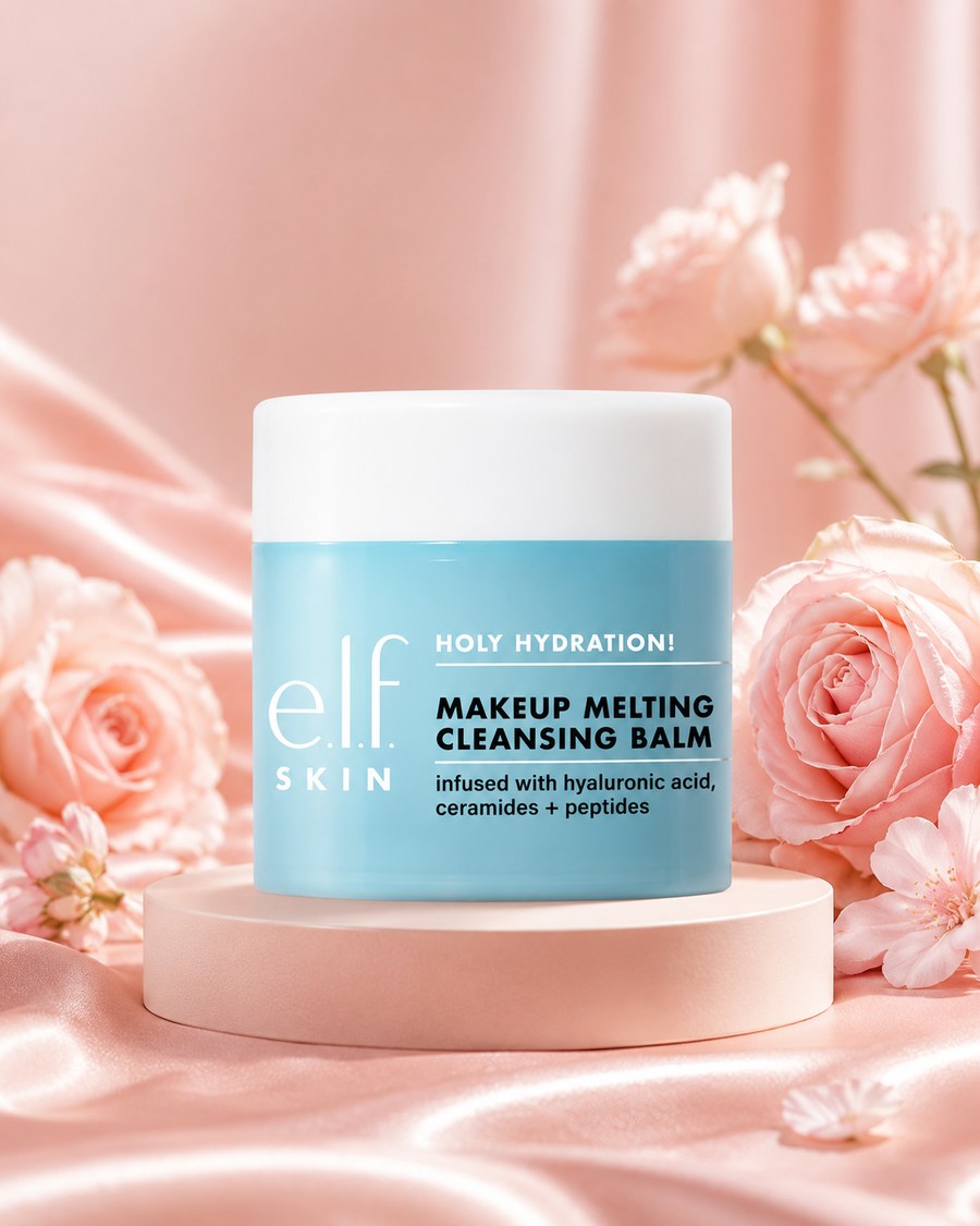 e.l.f. Holy Hydration Makeup Melting Cleansing Balm skincare product image for melting makeup, sunscreen and long-wear base products