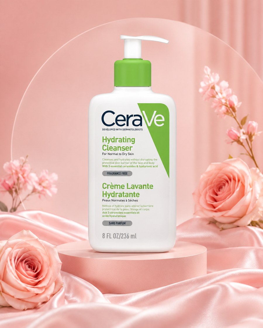 CeraVe Hydrating Cleanser skincare product image for normal, dry or sensitive-feeling skin that needs comfort