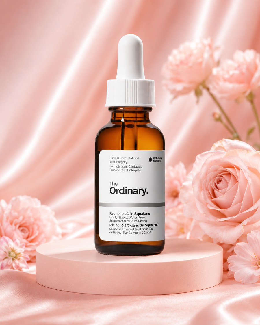 The Ordinary Retinol 0.2% in Squalane skincare product image for fine lines, early wrinkle care and smoother-looking skin over time