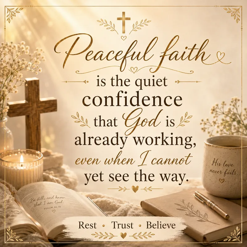 Peaceful faith reflection with warm spiritual light