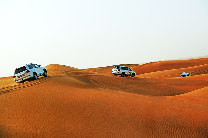 Bash the dunes, bestride camel, drive