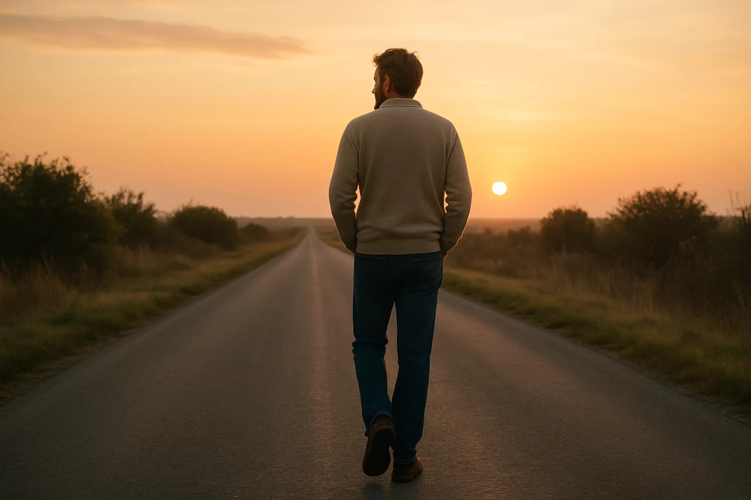 person noticing signs you are ready for a fresh start while walking at sunrise